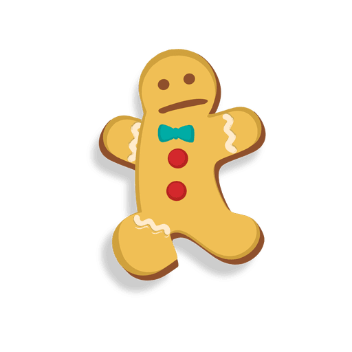 broken gingerbread man cartoon