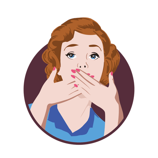 Girl covering mouth.svg