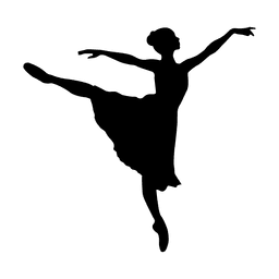 Silhueta de dança de menina. Desenho PNG