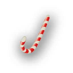 Glossy candy cane with shadow PNG Design