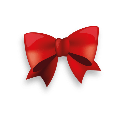 Glossy red ribbon bow PNG Design