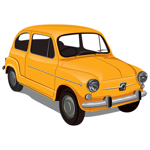 Glossy vintageseicento car PNG Design