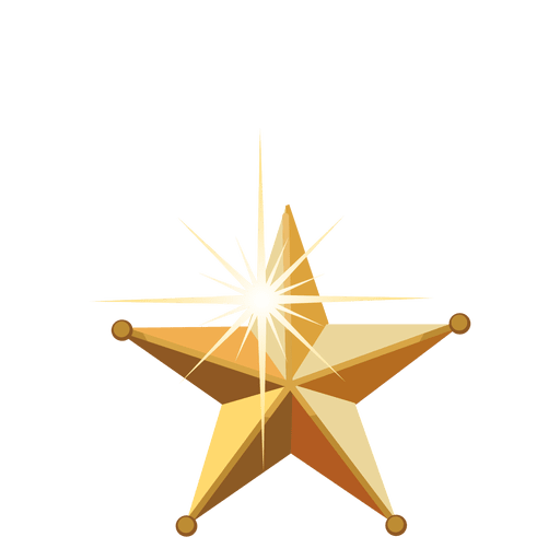 Goldener Stern des Weihnachten 3d PNG-Design