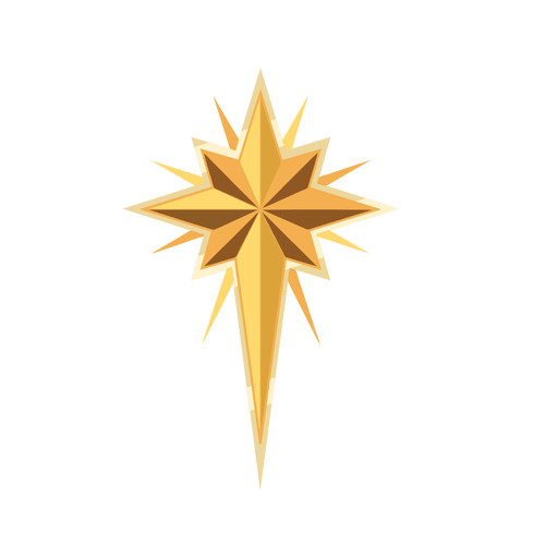 Crucifijo de navidad estrella dorada Diseño PNG