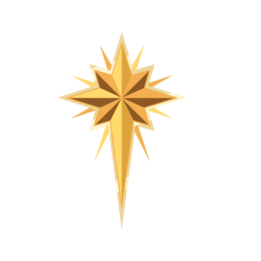 Golden star christmas crucifix PNG Design