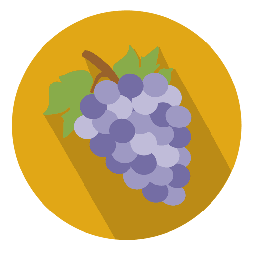 Icono de c?rculo plano de uvas Diseño PNG