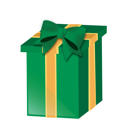 Green christmas giftbox PNG Design