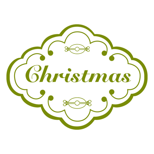 Green christmas label decoration PNG Design