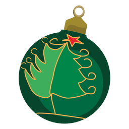 Grüne dekorative Weihnachtskugel PNG-Design