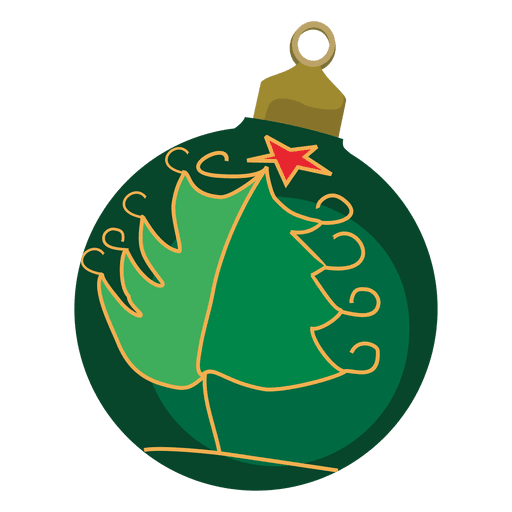 Bugiganga decorativa verde de natal Desenho PNG