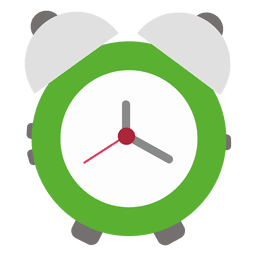 Despertador plano verde Desenho PNG