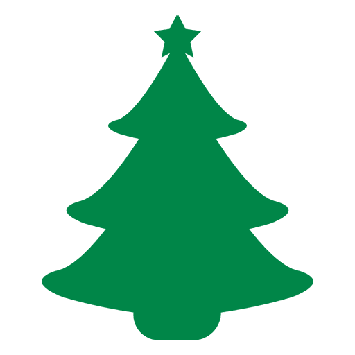 Grüner flacher Weihnachtsbaum PNG-Design