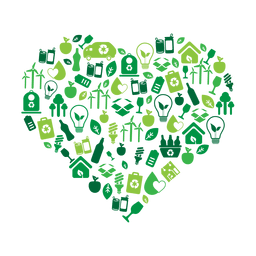 Green heart environmental icons.svg PNG Design