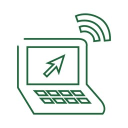Green laptop line icon.svg PNG Design