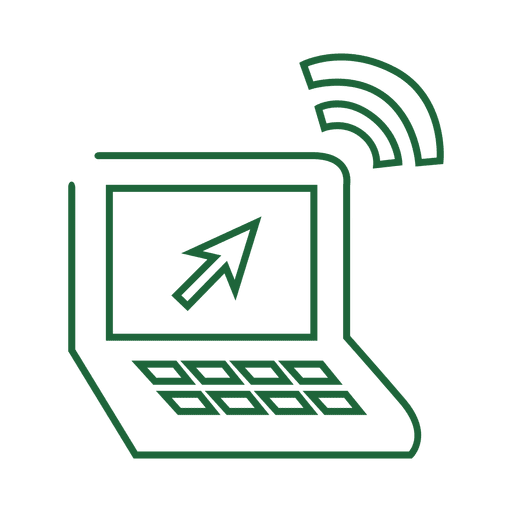 Green laptop line icon.svg PNG Design