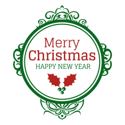 Green oval decoration christmas seal PNG Design