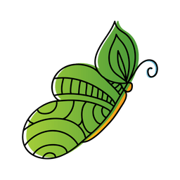 Mariposa verde patrón ovalado Diseño PNG