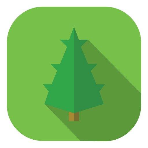Icono de sombra de árbol de pino verde Diseño PNG
