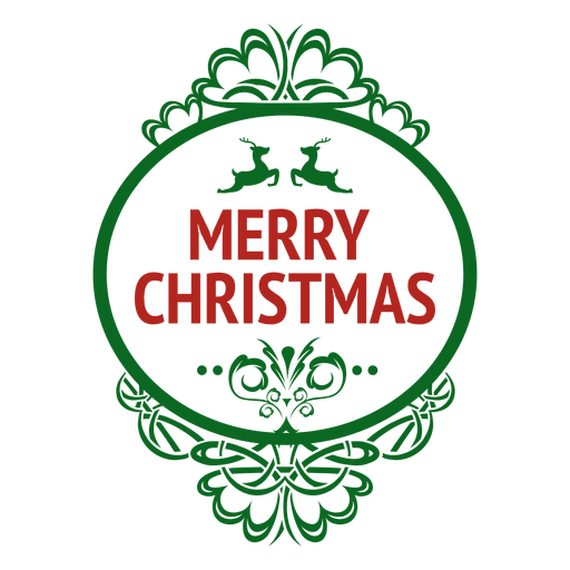 Green round decoration christmas seal PNG Design
