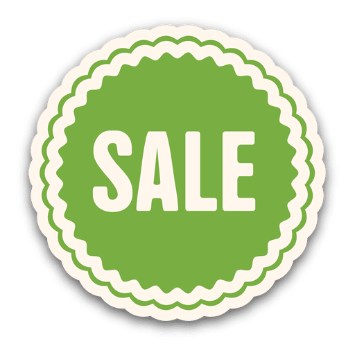 Green rounded sale tag PNG Design