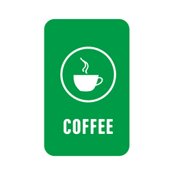 Etiqueta de servicio de café verde Diseño PNG