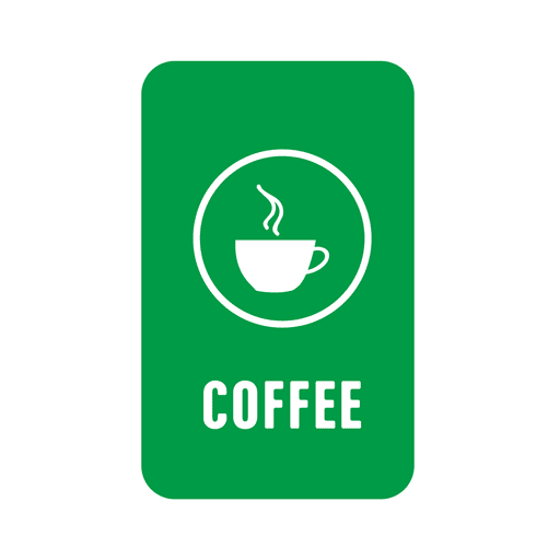 Etiqueta de serviço de café verde Desenho PNG