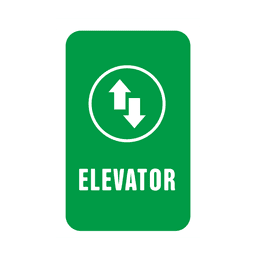 Etiqueta de serviço de elevador verde Transparent PNG