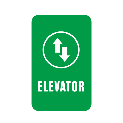 Etiqueta de servicio de ascensor verde