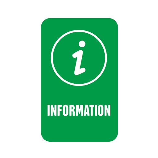 Green information service tag PNG Design