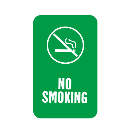 Etiqueta de servicio de fumar verde