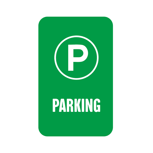 Etiqueta de etiqueta de servicio de estacionamiento verde