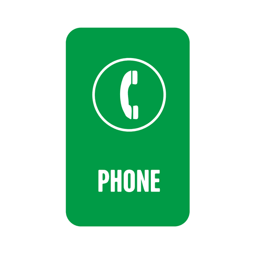 Green phone service tag PNG Design