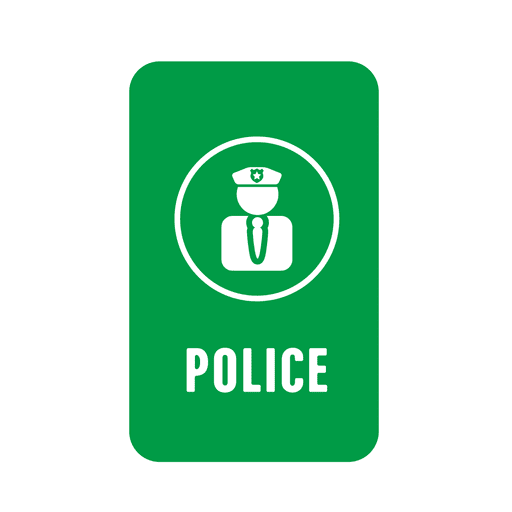 Etiqueta policial verde