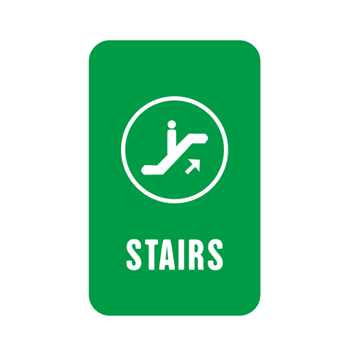 Green stairs service tag