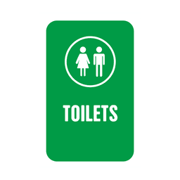 Etiqueta de serviço de banheiros verdes Desenho PNG