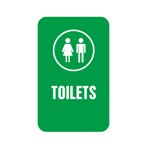 Green toilets service tag PNG Design