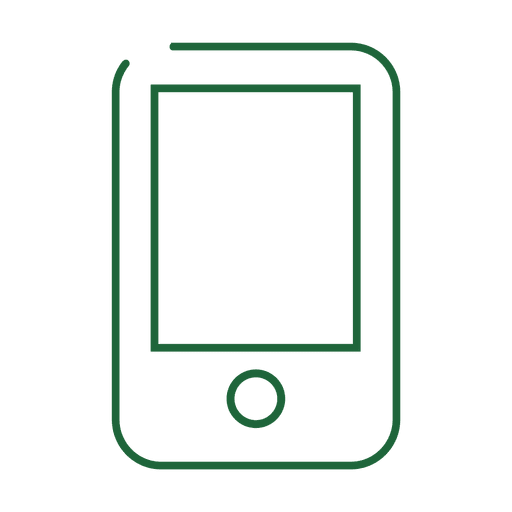 Green smartphone line icon.svg