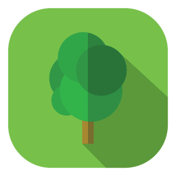 Ícone de árvore quadrada verde Desenho PNG
