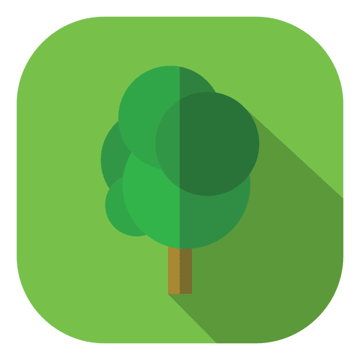 Icono de árbol cuadrado verde Diseño PNG