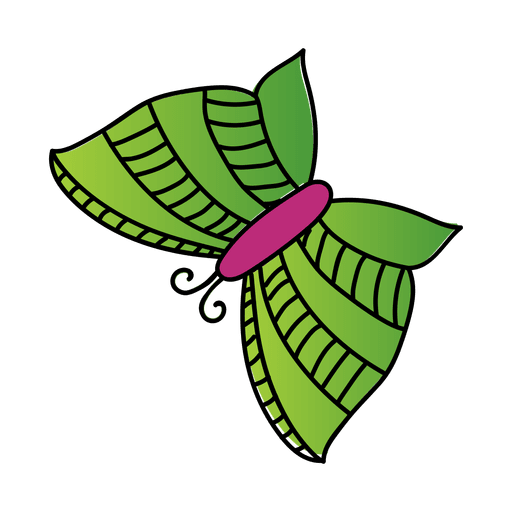 Decoración mariposa raya verde Diseño PNG