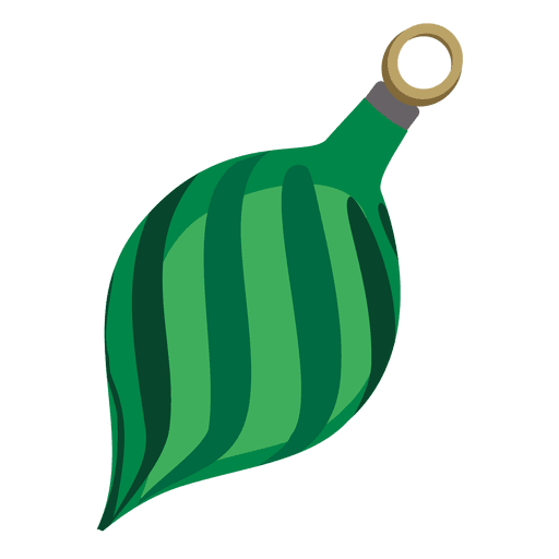 Green stripy christmas ball PNG Design
