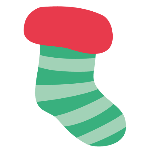 Green stripy xmas socks icon - Transparent PNG & SVG vector file