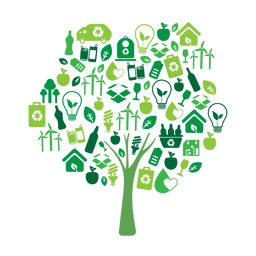 Ecología de árbol verde icons.svg Diseño PNG