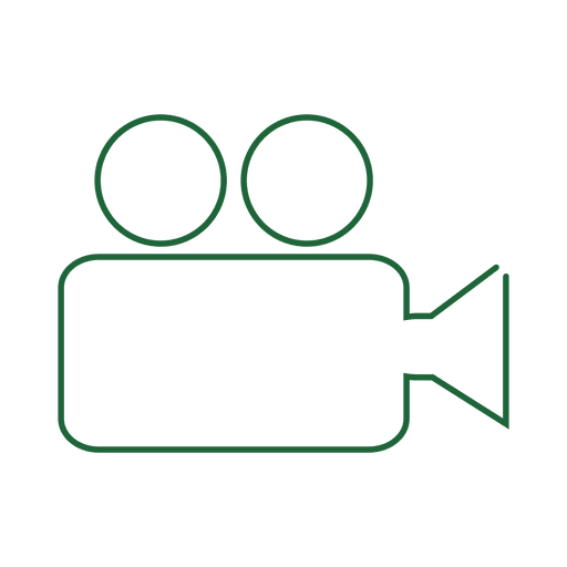 Green video camera line icon.svg PNG Design
