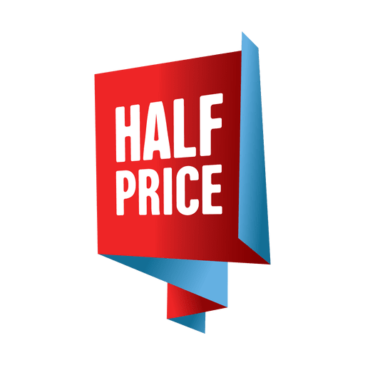 Half price sale label PNG Design