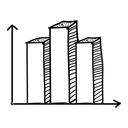 Gráfico de barras desenhado à mão Desenho PNG