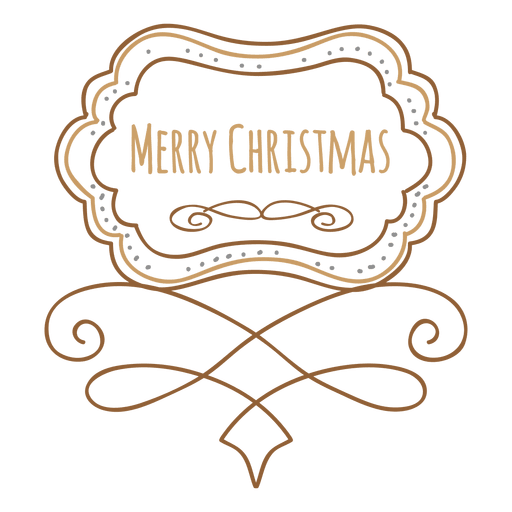 Hand drawn christmas label PNG Design