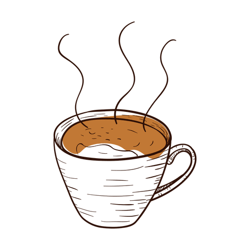 Hand gezeichnete Kaffeetasse PNG-Design