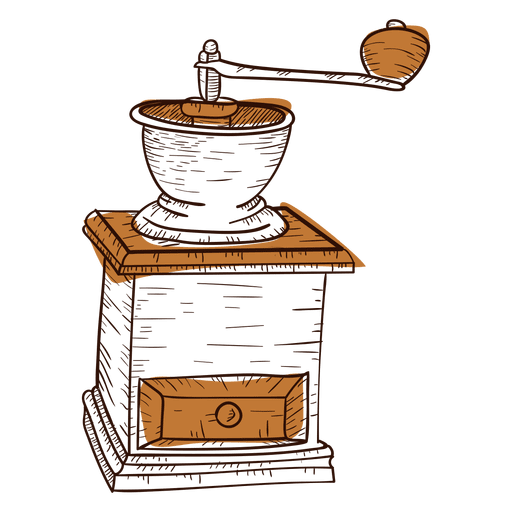 Hand drawn coffee grinder PNG Design