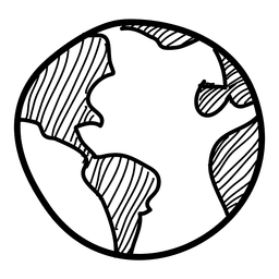 Ícone de globo desenhado à mão Transparent PNG